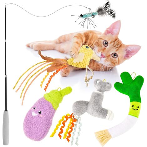 Jouet pour chat : canne à pêche interactive avec bâtonnets interchangeables (1/5)