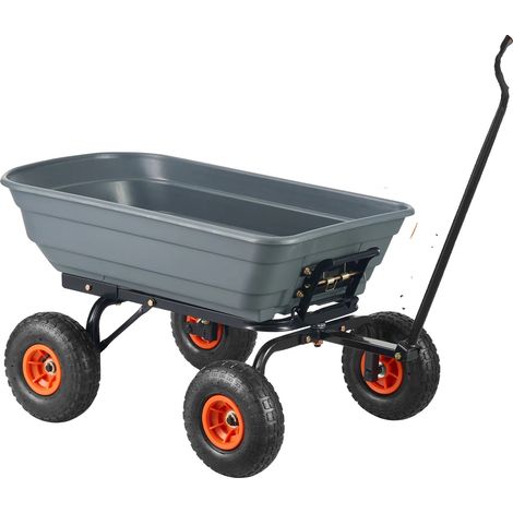 Carro de jardín, alta capacidad de carga, fácil descarga, 600 libras. (1/2)