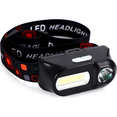 Lampe Frontale LED, Phares Rechargeables USB, COB LED 6-Modes Orientable 60° Lampe Frontale, XPE+COB L'éclairage, pour Pêche, Camping, Randonnée, Éclairage Extérieur