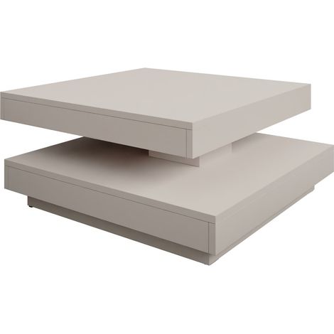 Mesa de centro convertible Comfivo 385, Cachemira, 34x70x70cm, Diámetro: 0, Aglomerado laminado, Angular (1/5)