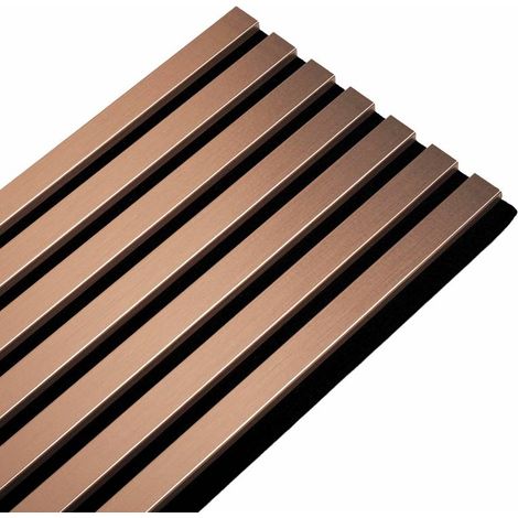 Decoon – Panneau décoratif mural acoustique 120 x 30 cm – MDF rose gold avec feutrine noire – Isolation phonique – Installation facile