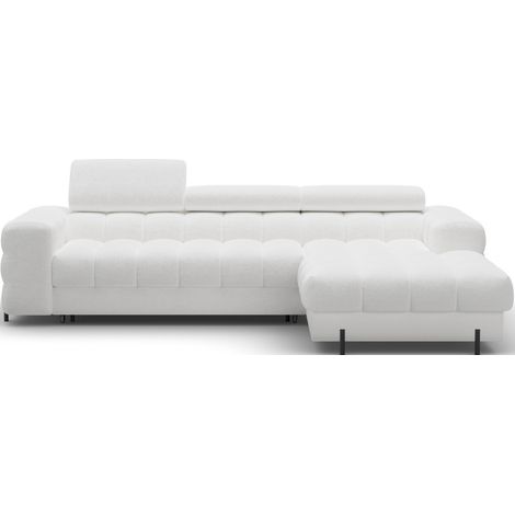 Canapé d'angle droit convertible Blanc allure contemporaine 285x99x181cm FILTRO (1/5)