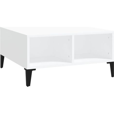 Table basse de salon, Table Café, Blanc 60x60x30 cm Aggloméré OIB5738E (1/5)