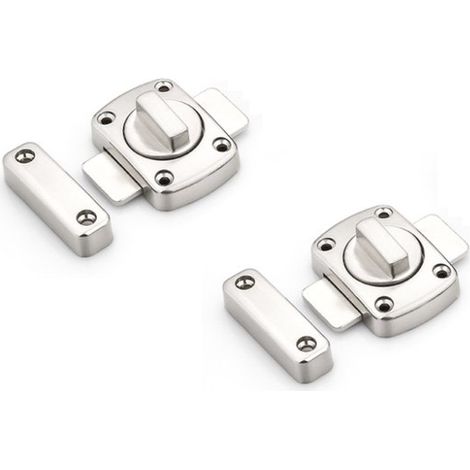 Serrure de porte coulissante - 2 pièces - argent - 55 x 40 mm - pour diverses portes - métal - Serrures de petite taille - Serrure à pêne coulissant - Quincaillerie (1/4)