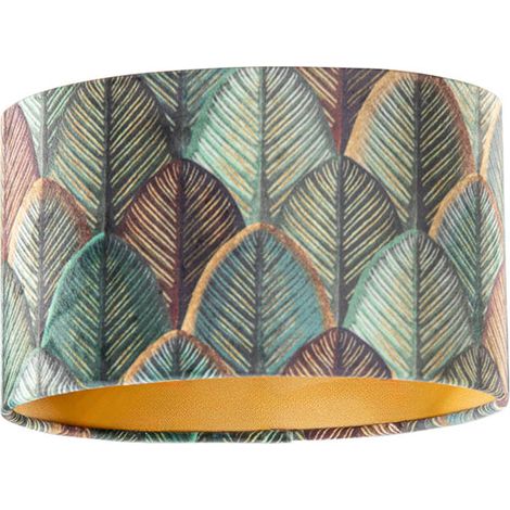 Velvet Lampshade Leaf Design with Gold Interior Oval 25/16/15