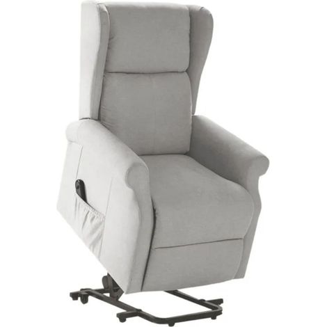 Fauteuil releveur relax électrique tissu waterproof gris clair - ALCANTI (1/5)