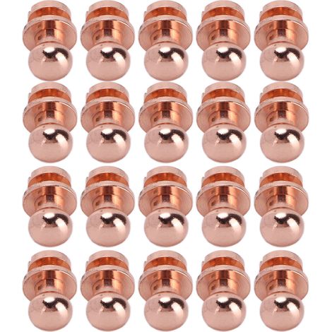 Attaches-tétines en or rose, forme tête de moine, accessoires de maroquinerie, vis, rivets, ornements, 20 lots/sachet, LST10X8mm (1/5)