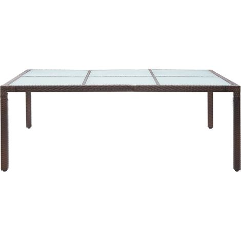Table à dîner d'extérieur,Table de jardin Marron 200x150x74 cm Résine tressée CFW42342 (1/5)