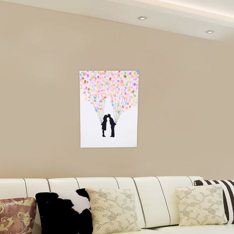 Canvas Fingerprint Tree Signature Wedding Guest Personal Ballon Bouquet 4 30x40cm Ink 6 Colors Memory Art Decor (1/5)