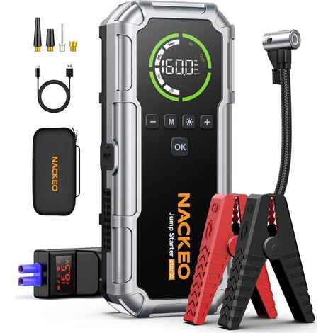 Starthilfe Powerbank mit Kompressor 8000A, 20000mAh, 160PSI, LED-Licht (1/5)