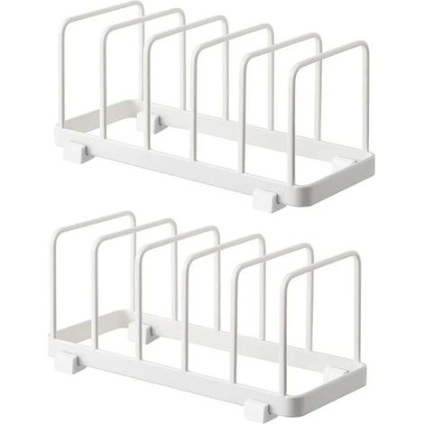 Tellerablage, Geschirrabtropfgestell, Tellerhalter, Tellerregal, Schneidebrettablage für Küchenschrank (Weiß, 2-teilig) - LIAIKI
