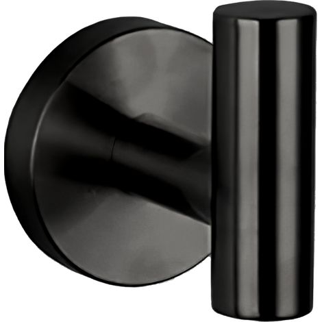 VALAZ Percha de baño  redonda en negro mate (1/2)
