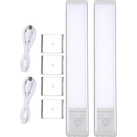 Unterbauleuchte mit Bewegungsmelder, 2 Stück, kabellos, magnetisch, wiederaufladbar, LED, für Kleiderschrank, Schlafzimmer, Küche (1/5)