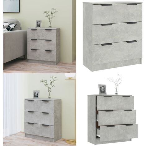 Buffet Gris béton 60x30x70 cm Bois d'ingénierie - Buffet Gris - Meuble Rangement - Commode - Armoire Moderne - Mobilier Salon - Home & Living