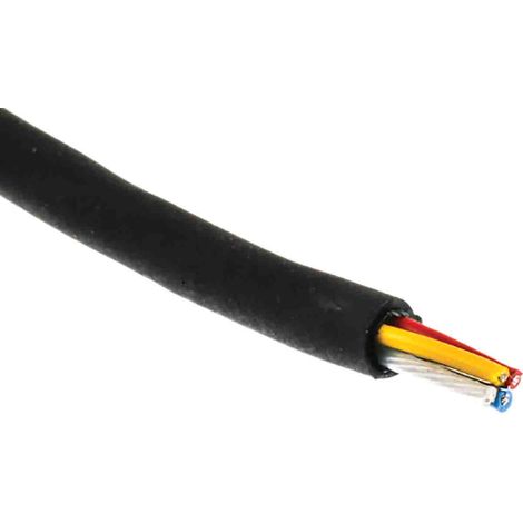 Câble pour microphone, 4 conducteurs, 0,22 mm² Blindé, gaine Noir