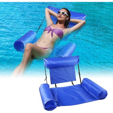 Inflatable Swimming Pool Hammock, 4 in 1 Floating Hammock, Inflatable Chair, Inflatable Mattress for Adults, with Manual Air Pump, Suitable for Swimming Pools, Lakes, Beaches, Holiday Parties (1/5)