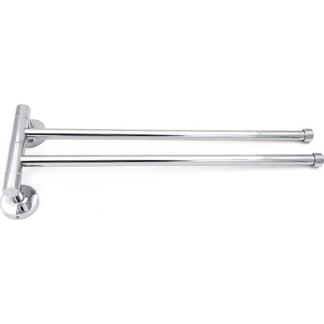 Porte Serviettes Mural 180° Serviette Support Porte-Serviettes Acier Inoxydable Barre à Serviettes Chrome (2-armer) (1/5)