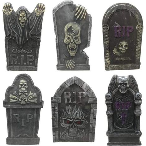 Halloween-Schaumstoff: Mini-Grabstein-Dekoration 40 cm, künstliches Grab, Spukhaus, Indoor-Gartendekoration, Horror-Streich (1/4)