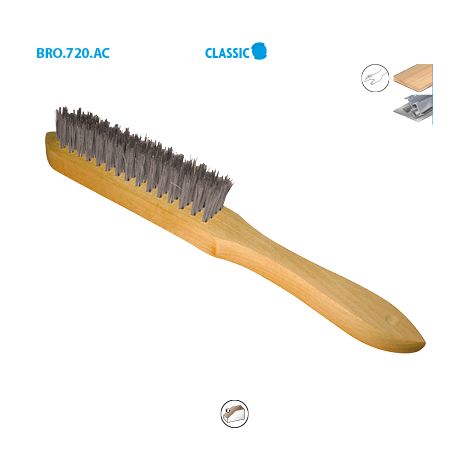 LEMAN Brosse manche bois fil acier 0.35 - 720.292 (1/2)