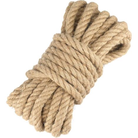 Juteschnur, Hanfseil, 16 mm dick, 10 Meter lang, für Bastelarbeiten, Möbeldekoration, Verpackung, Gartenarbeit, Kratzbäume, FLITI (1/4)