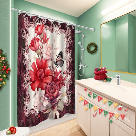 Rideau de bain en polyester 180x180 lavable cache baignoire pour une ambiance tropicale et dépaysante (1/5)