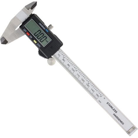 Digitaler Messschieber 0–150 mm, elektronisches Messwerkzeug aus Stahl mit gut lesbarem LCD-Display