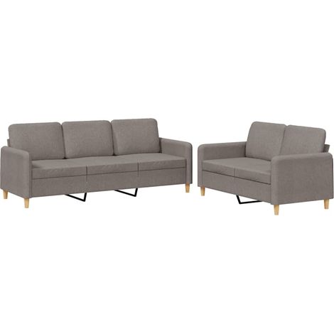 Maison Exclusive - Set di Divani 2 pz con Cuscini Tortora in Tessuto