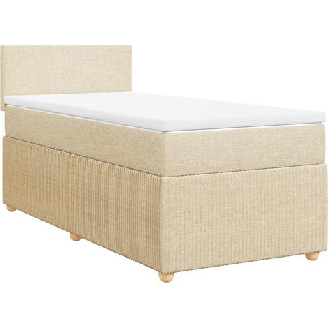 Maison Exclusive - Giroletto a Molle con Materasso Crema 90x200 cm inTessuto (1/5)