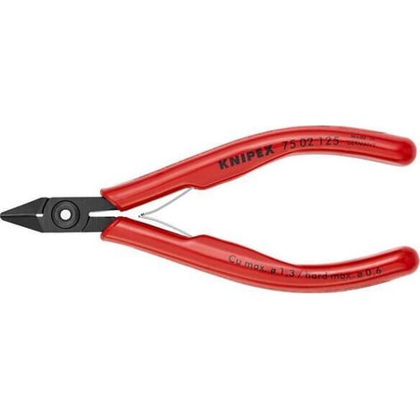 Alicates cortantes Knipex 125 mm rojo acero para herramientas (1/2)