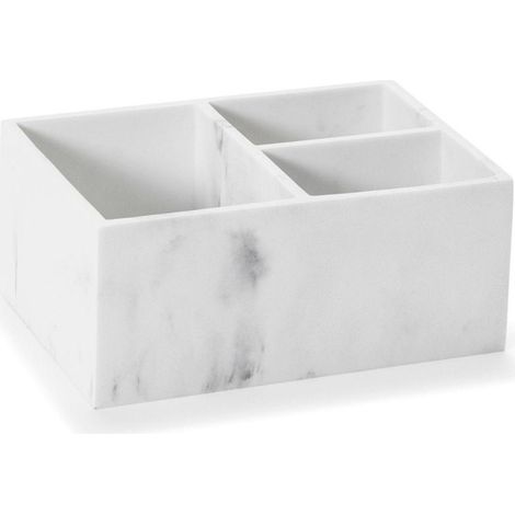 Organisateur Résine Effet Marbre Blanc (1/3)