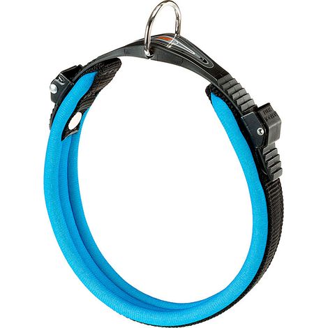 Ferplast ERGOFLUO C Collare per cani con morbida imbottitura e chiusura con microregolazione.. Variante C15/33 - Misure: A: 25-33 cm B: 15 mm - Blu