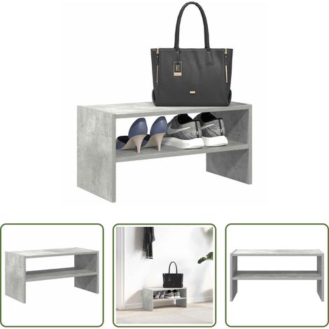 Rangement chaussures - Étagère à chaussures empilable gris béton 60x30x30,5 cm (1/5)