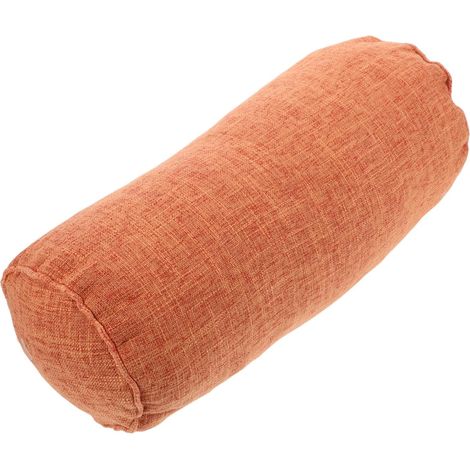 Oreiller Cervical Rond Multifonctionnel pour Yoga en Coton Lin et Coton PP, Portable et Élégant, Relaxation à Domicile, Couleur Orange (1/5)