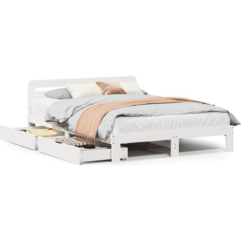 Maison Exclusive - Letto senza Materasso Bianco 140x190 cm Legno Massello di Pino