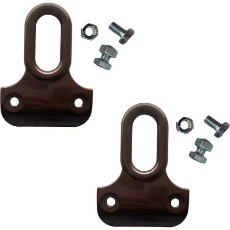 TENDAGGIMANIA Ricambi Ganci Occhielli per Tenda da Sole a Caduta in PVC ADATTABILI A Qualsiasi Profilo- Colore Marrone