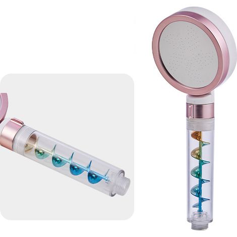 Pommeau de douche filtrant adoucissant à filtration multiple, élimination du chlore, douchette à main pour une peau hydratante et nourrissante, type A, or rose (1/5)