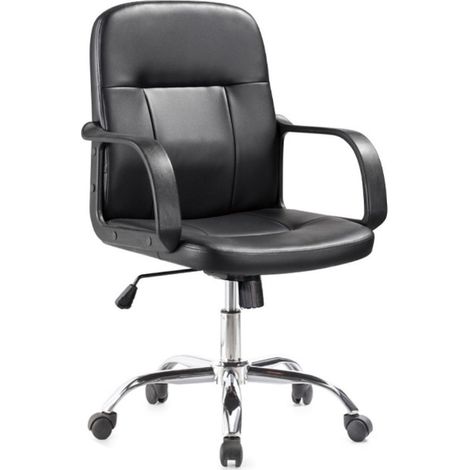 Poltrona ecopelle nera 90x57x44 cm (1/4)