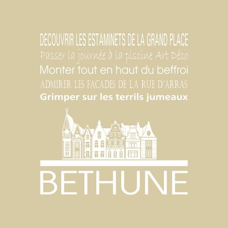 Tableau sur toile Béthune beige 30x30 cm - Impression sur Toile Murale Décorative - Image imprimée en HD sur Toile - Toile sur Châssis en Bois FSC - Fabriqué en France