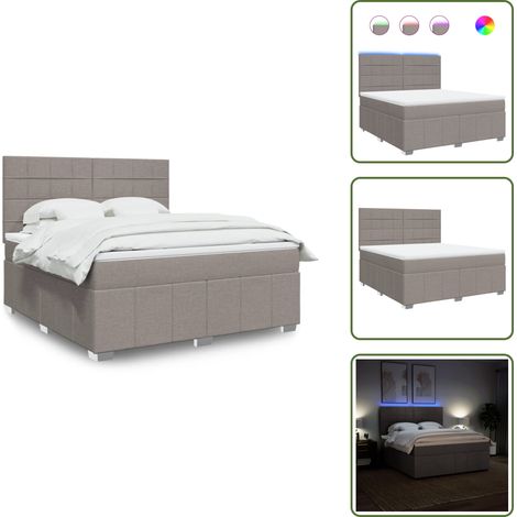 Boxspringbett mit Matratze Taupe 180x200 cm Stoff - Boxspringbett - Boxspringbetten - Bett - Bettgestell (1/5)