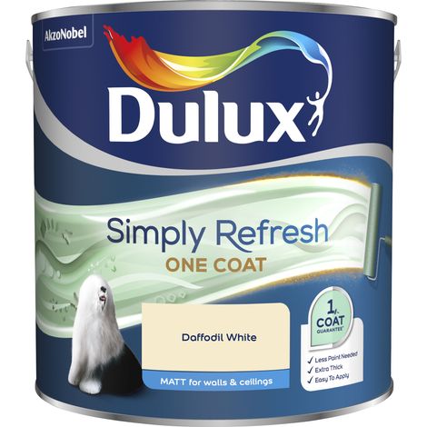 Dulux Simply Refresh One Coat Matt Emulsion Paint - 2.5L - Daffodil White