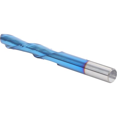 Fraise à 2 dents, queue cylindrique, en acier au tungstène bleui, 6 x 6 x 25 x 60 (1/5)