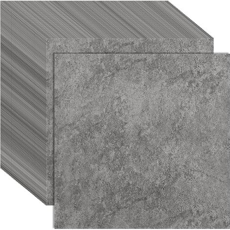 Dalles PVC Adhésives Sol 30x30cm Revêtement de Sol Vinyle Autocollant Effet Pierre Grise Dalles de Sol Imperméables Cuisine Salle de Bain Rénovation 3,6 m² (1/5)