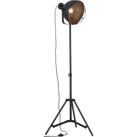 BRILLIANT Lampe Jesper Standleuchte 39cm Gitter schwarz 1x A60, E27, 60W, geeignet für Normallampen (nicht enthalten) Mit Fußschalter (1/5)
