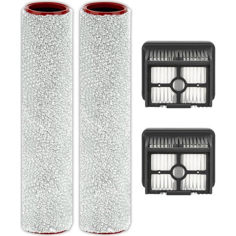 (4 piezas) Rodillos de cepillo de repuesto y filtros HEPA para aspiradora Dreame H15 Pro/ H15 Mix/ H12 Pro FlexReach (NO PARA H12 PRO), 2 rodillos de cepillo (mango no incluido), 2 filtros HEPA (1/5)
