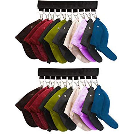 Appendiabiti per cappelli, 2 pezzi, in acciaio inossidabile, gancio per riporre cappelli nell'armadio, appendiabiti per cappelli, appendiabiti per cappellini da baseball, per camera da letto, da paret