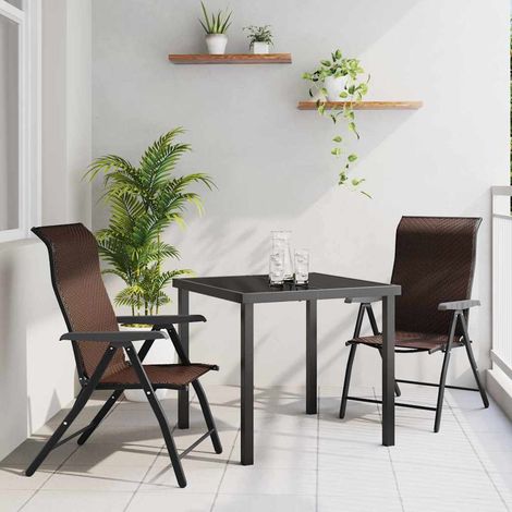 Garten Essgruppe 3 pcs Braun Pulverbeschichteter Stahl (1/5)