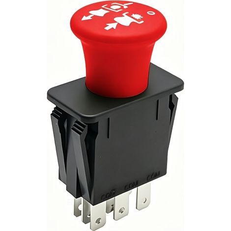 Interrupteur d'embrayage de prise de force de 10 ampères avec 8 bornes, compatible avec les tondeuses à gazon Dixy, Delta et Hasler. (1/5)