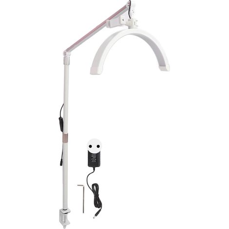 Lampe sur pied LED demi-lune 40W 16 pouces, blanc, 3000K-6000K, 10 niveaux de luminosité, hauteur réglable, lampe de beauté pour cils, 100-240V, prise UE (1/5)