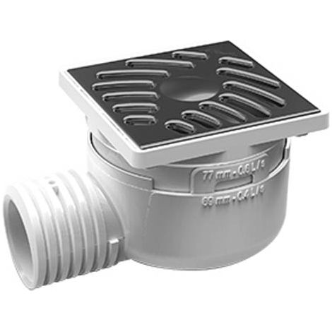 Nicoll – Siphon de sol vertical Ø 40/50 mm – Grille inox 10x10 cm – Débit 0,4l/s à 0,6l/s – Adaptateur ADSIHJ inclus (1/5)
