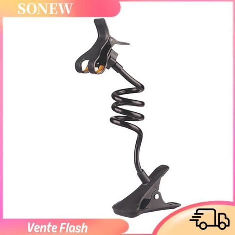 Sonew support de téléphone portable à col de cygne Support de téléphone paresseux pour téléphone portable, bricolage poche Noir (1/5)